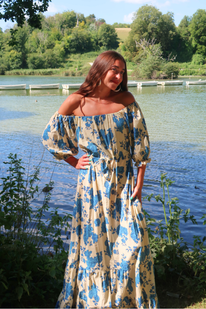 Rebecca Maxi Dress in Cordelia Blue Rose