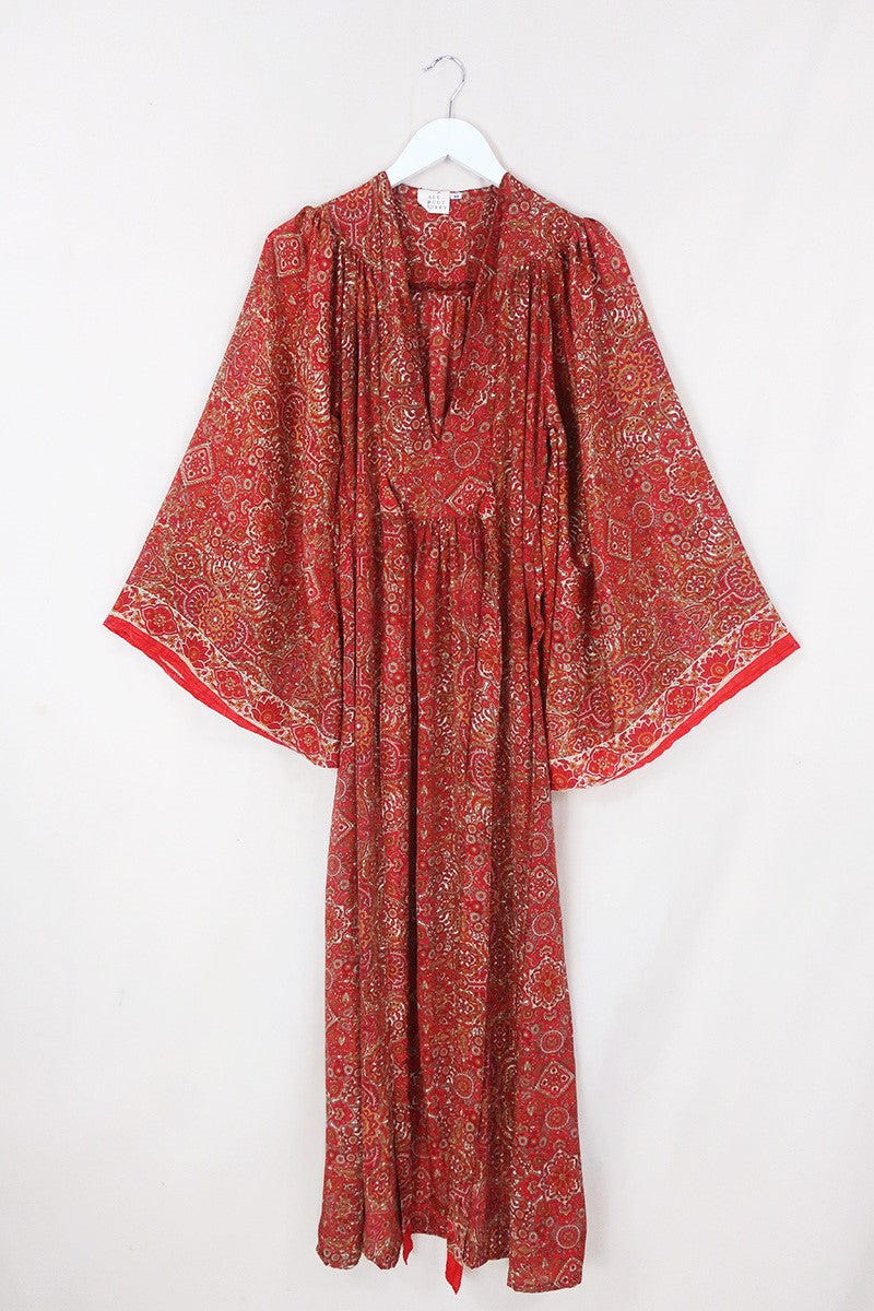 Stevie Maxi Dress in Ono Vermillion Mandala by all about audrey
