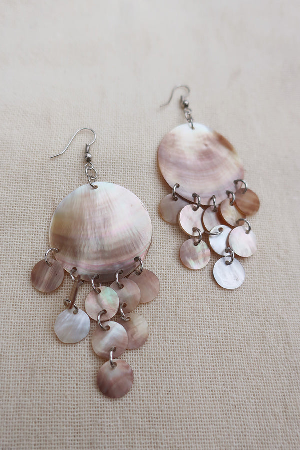 Sunshower Shell Handcrafted Earrings by All About Audrey