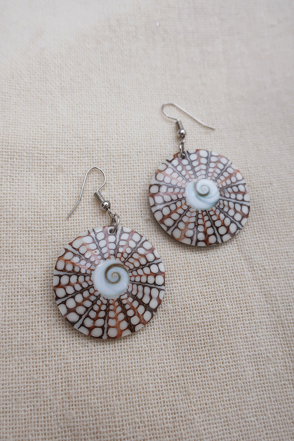 Sundial Shell Handcrafted Earrings by All About Audrey
