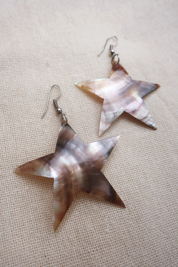 Milky Way Star Shell Handcrafted Earrings