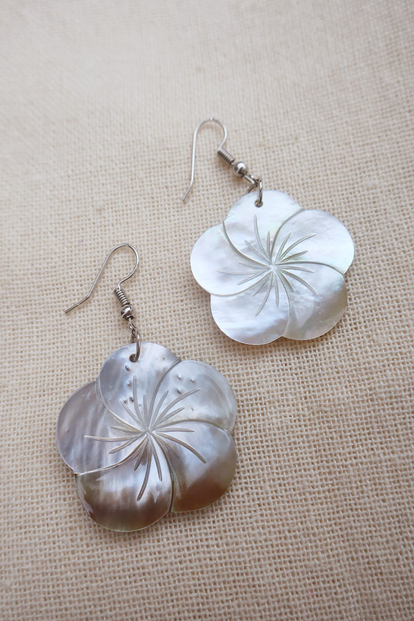 Pearly Primrose Shell Handcrafted Earrings by All About Audrey