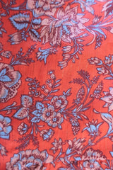 Diana Wrap Top in Coral Orange Floral