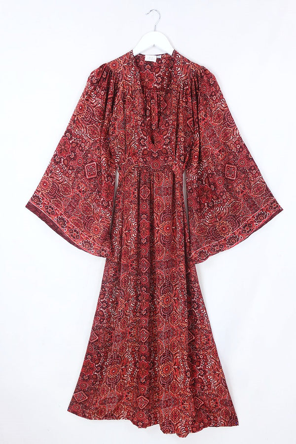 Stevie Maxi Dress in Bowie Red Mandala by all about audrey