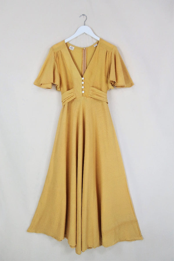 Margot Maxi Dress in Daffodil Yellow by All About Audrey