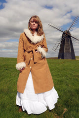 Janis Penny Lane Coat in Camel Brown Corduroy by All About Audrey