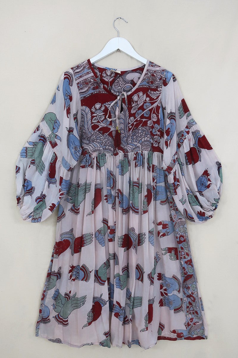 Daisy Midi Smock Dress Periwinkle Peacock Dancer All About