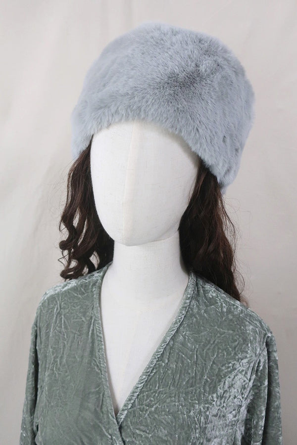 Anastasia Faux Fur Hat in Dove Grey by All About Audrey