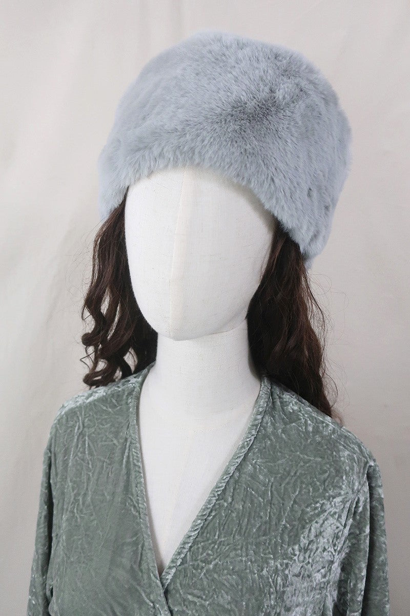 Anastasia Faux Fur Hat in Dove Grey by All About Audrey