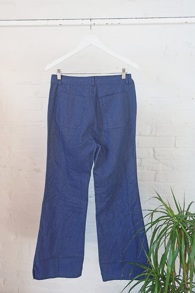 Vintage Trousers - Indigo Blue Kick Flare - W30 L33