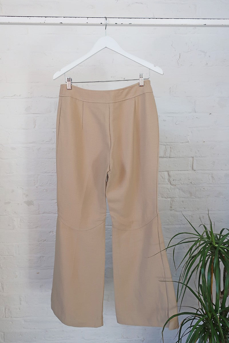Vintage Trousers - Biscotti Beige Flares - W30 L32 By All About Audrey