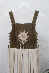 Vintage Pinafore Dress - The Earth Says Hello, Sunflower - Size S by all about audrey
