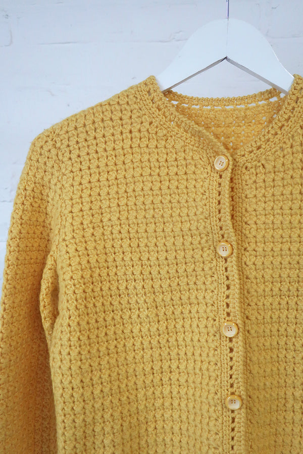 Vintage Knitwear - Little Tweety Bird Yellow Cardigan - Size XS by all about audrey