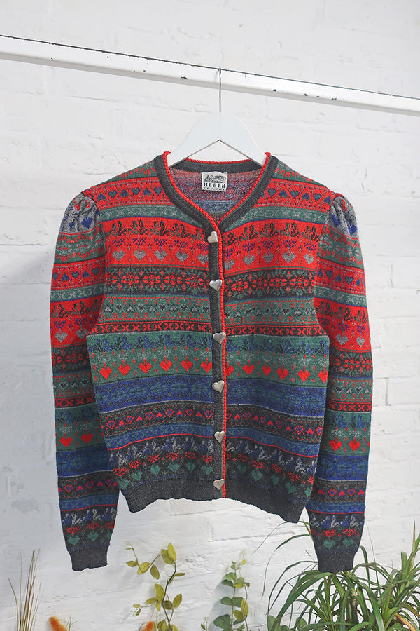 Vintage Knitwear - A Pocket Full of Kisses Scandi Cardigan - Size S by all about audrey