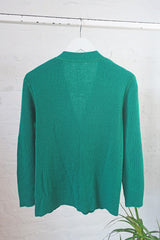 Vintage Knitwear - Dappled Green Winter Flowers Cardigan - Size M by all about audrey