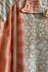 Bonnie Shirt Dress - Seashell Coral Cove - Vintage Indian Sari - Size XXL