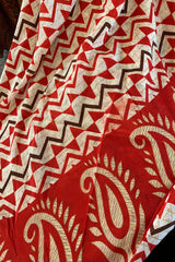 Medusa Harem Jumpsuit - Vintage Sari - Scarlet Red Mosaic - M/L