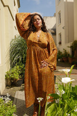 Stevie Maxi Dress in Lennon Gold Mandala by All About Audrey