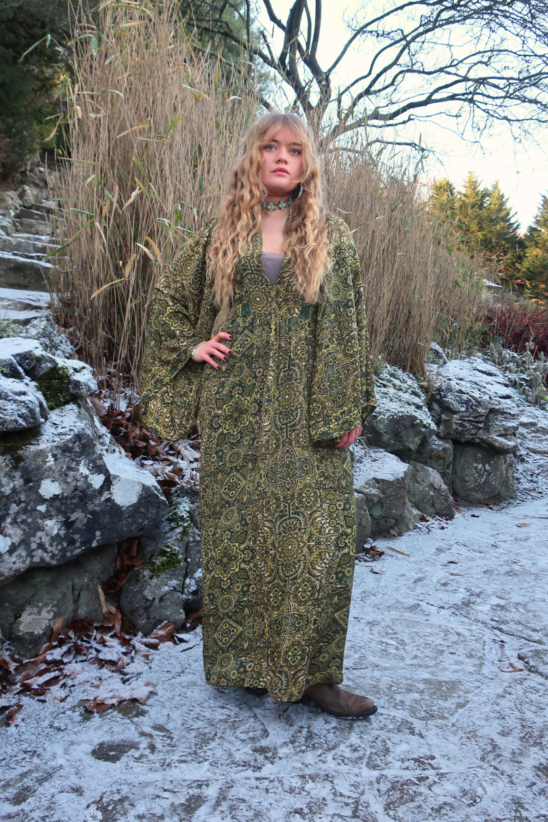 Stevie 70s Maxi Dress | Coltrane Green Mandala | All About Audrey All About Audrey Vintage Boutique Stevie 70s Maxi Dress | Coltrane Green Mandala | All About Audrey All About Audrey Vintage Boutique