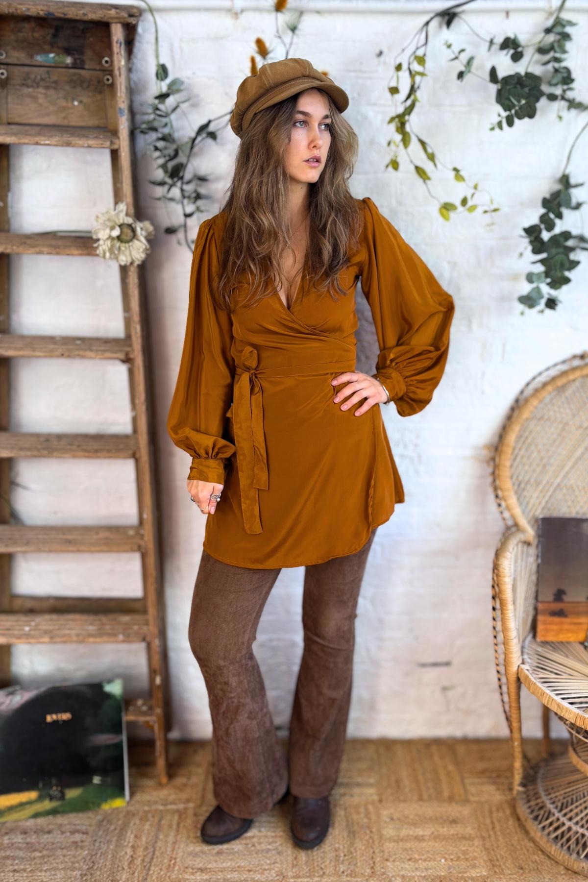 slim fit dress slacks Ruffled Boho Maxi Wrap Dress – Victoria Ronaldo main image 1
