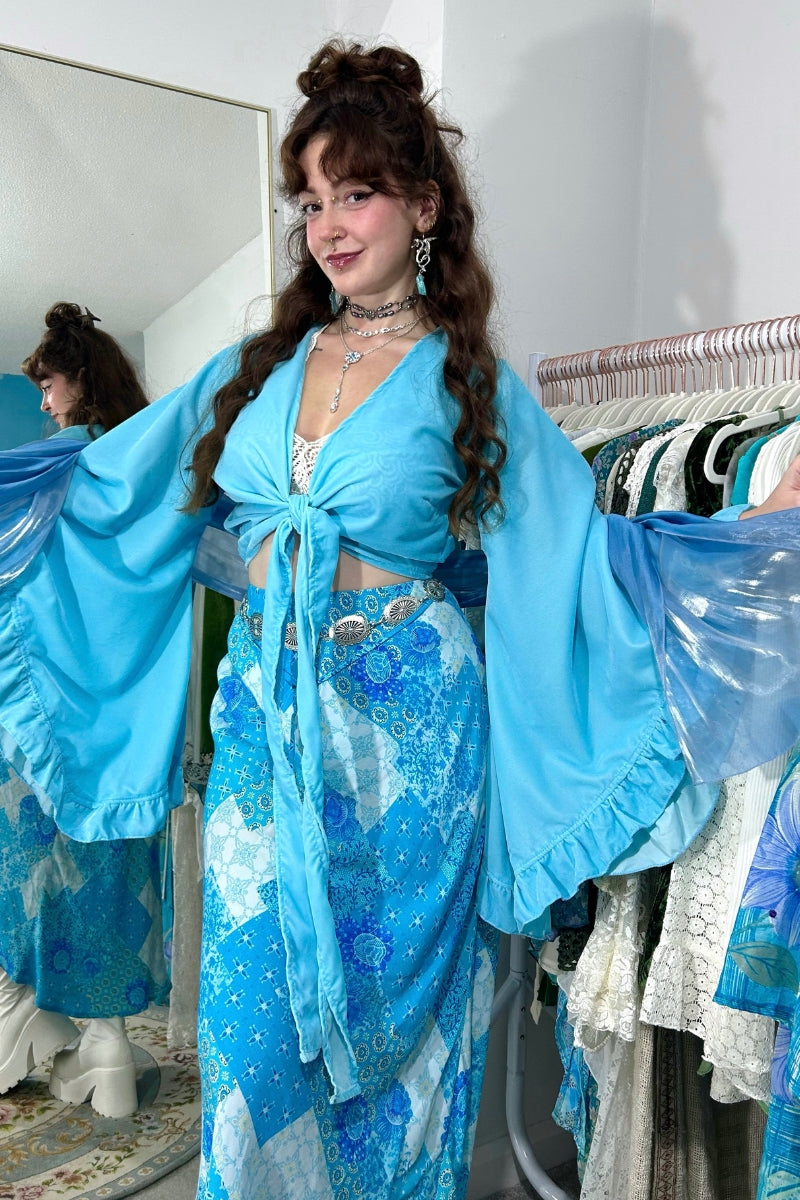 Velvet Wrap Top | Sky Blue | XS - XXXL | All About Audrey – All