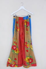 Tandy Wide Leg Trousers - Vintage Sari - Hawaiian Punch Floral - Free Size S/M by All About Audrey