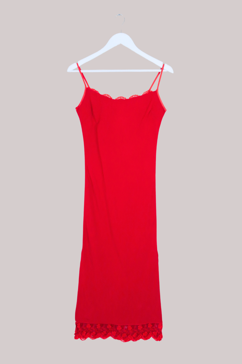Vintage Dress | Slinky Scarlet | Size XS/S