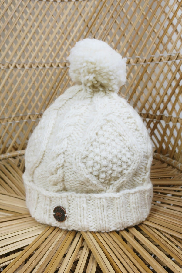 Black Yak Beanie in Classic Cream by All About Audrey