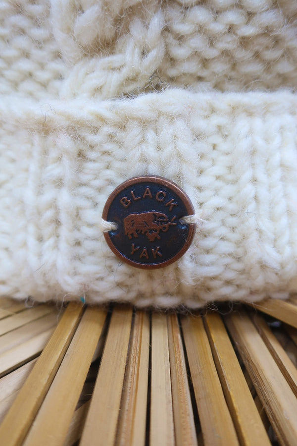 Black Yak Beanie in Classic Cream by All About Audrey