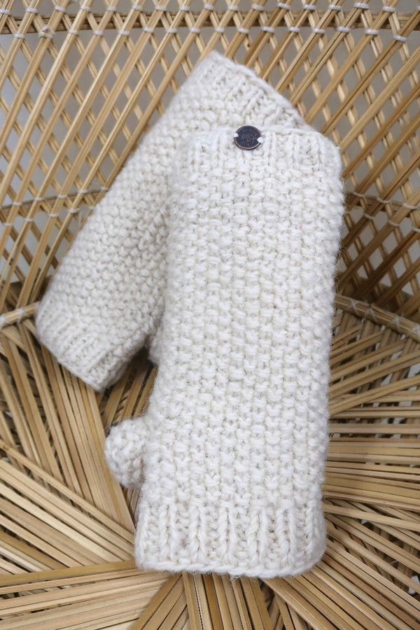 Black Yak Mittens in Classic Cream by All About Audrey