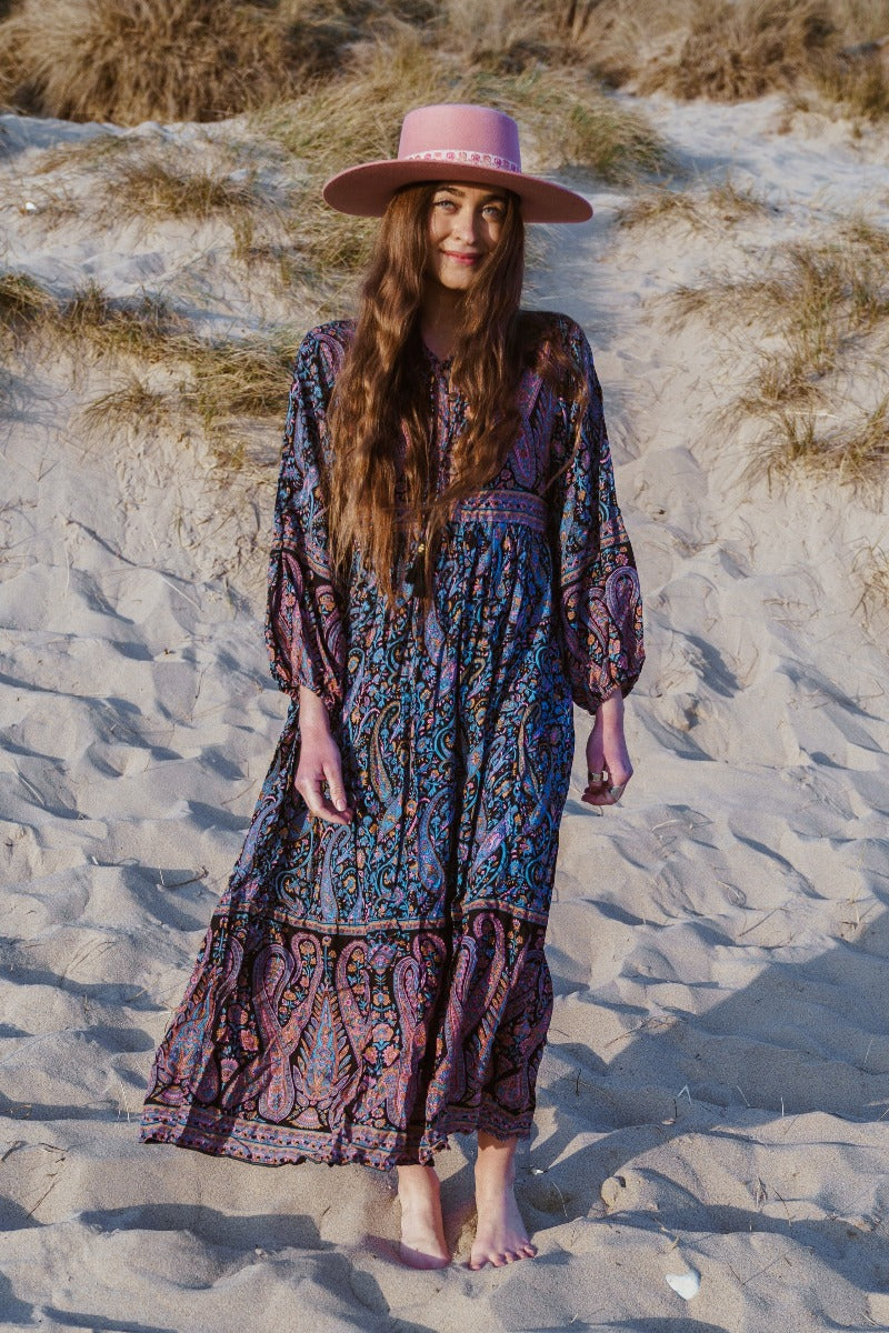 White Boho Clothing Hippie Beach Dress Florence Maxi Dress In Midnight Sapphire Paisley Bohemian Dresses All White Boho Clothing Hippie Beach Dress Florence Maxi Dress In Midnight Sapphire Paisley Bohemian Dresses All