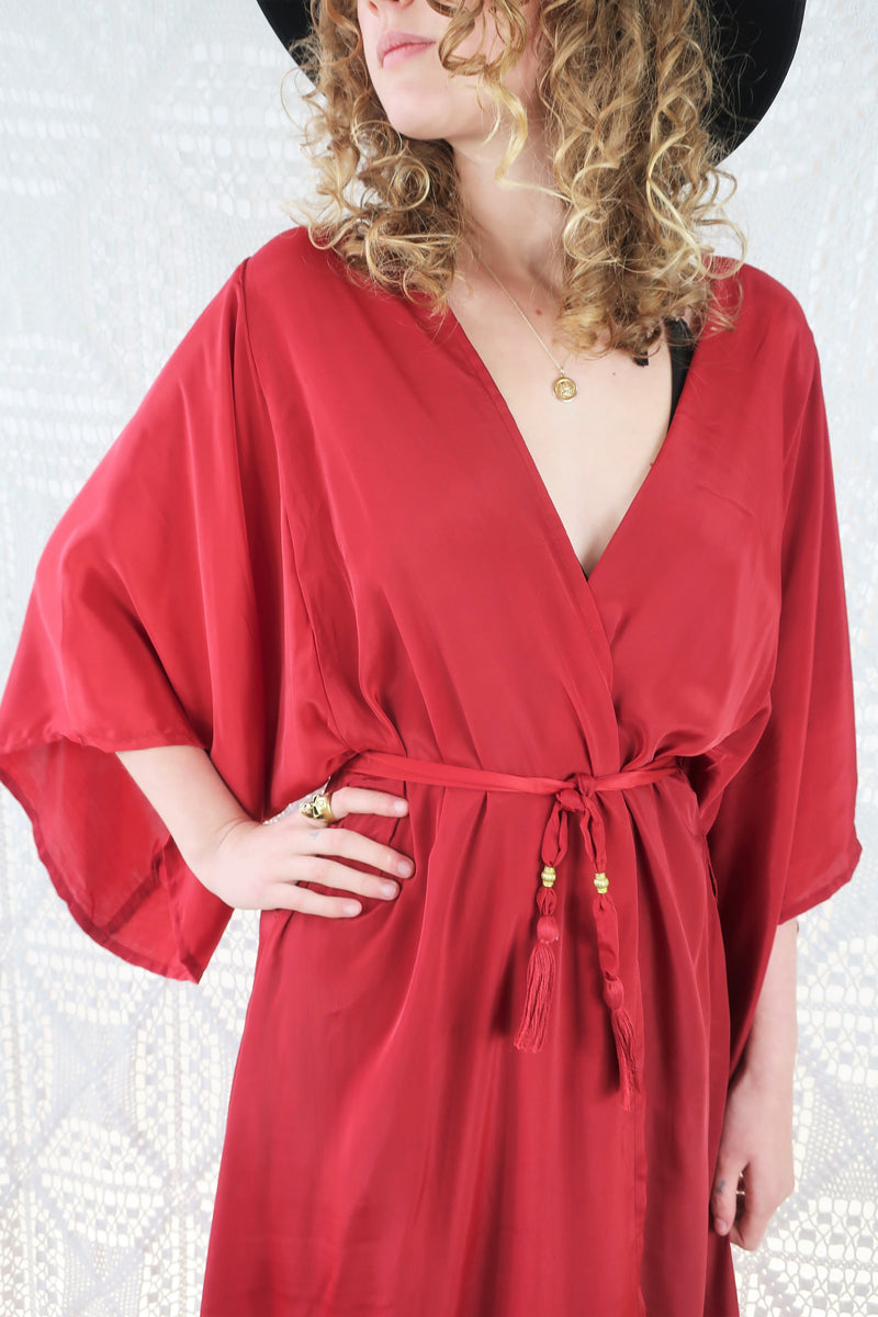 Khroma Aquaria Robe Dress in Ruby Red - Free Size