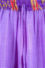 Rosie Maxi Skirt - Vintage Indian Sari - Violet Purple Border Floral - XS-S/M by All About Audrey