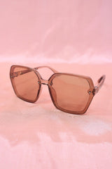 Oversized 70s Sunglasses - Crystal Sepia Brown By All About Audrey