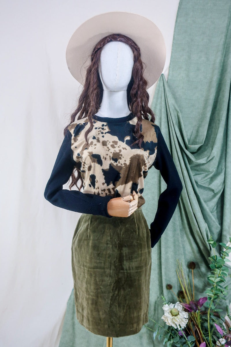 70s new arrivals velvet skirt
