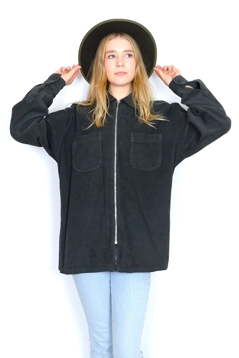 Oversized black corduroy jacket shop