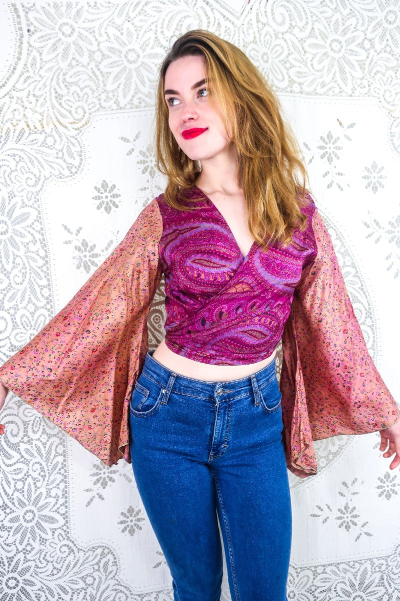 Pink silky top outlet