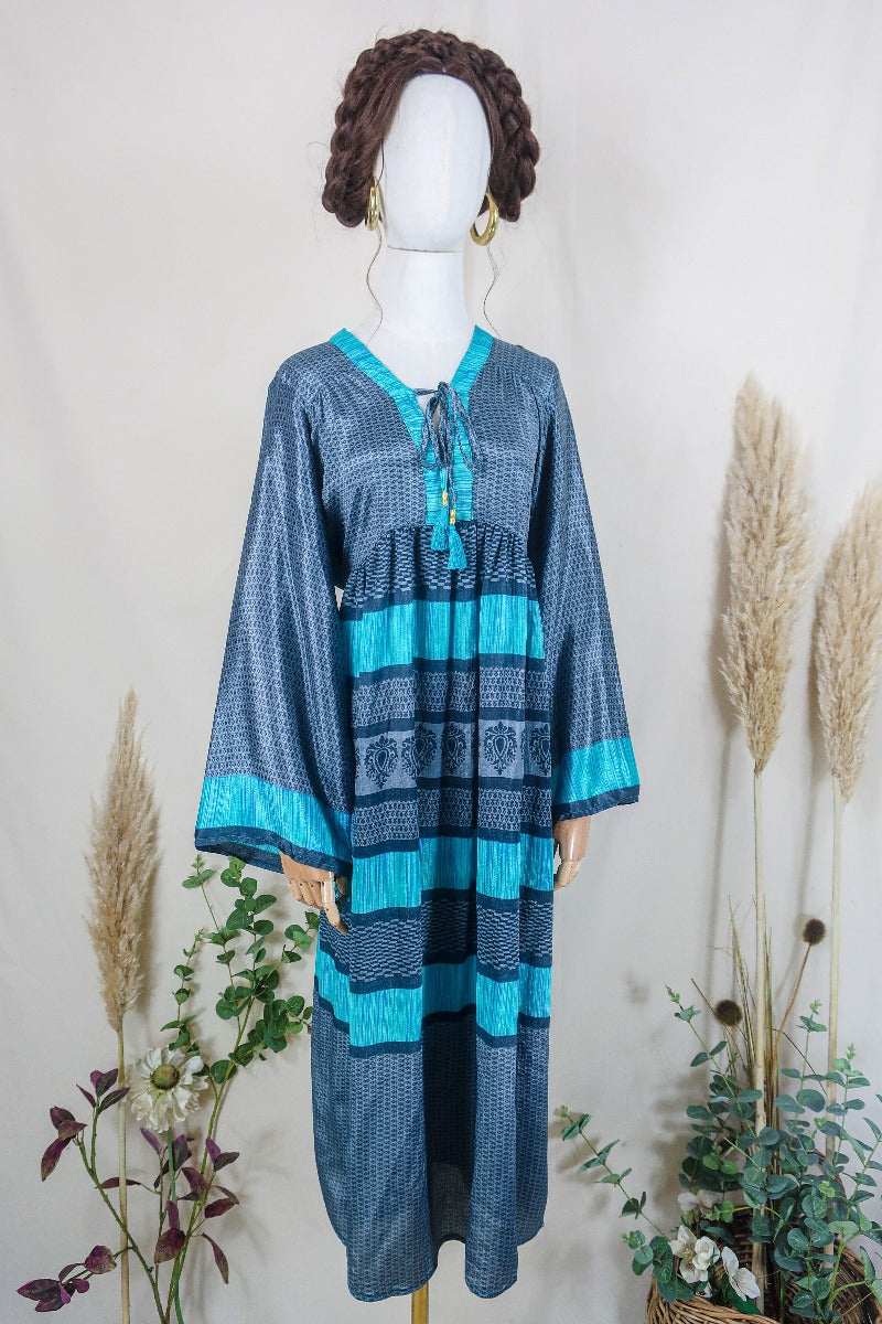 Gaia Kaftan Dress Dark Side of the Moon Silver All About