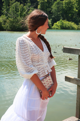 Catherine Lace Blouse in Diary White