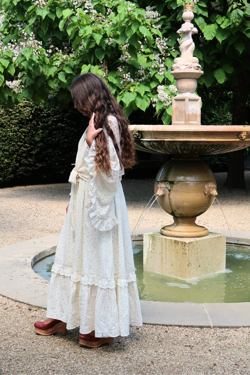 Darcy Maxi Meadow Dress in Rose Trellis Pink