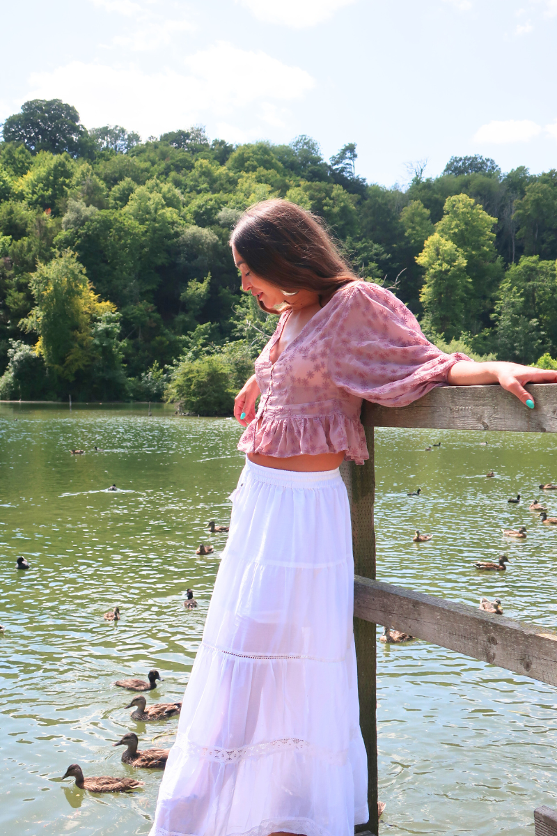 Catherine Sheer Blouse in Storybook Purple