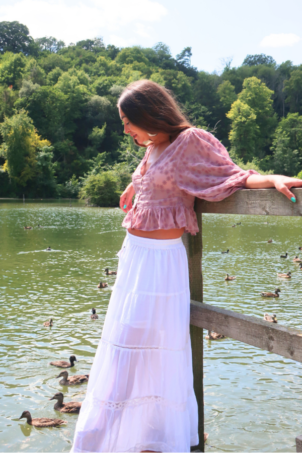 Pisces Crochet Skirt in Diary White