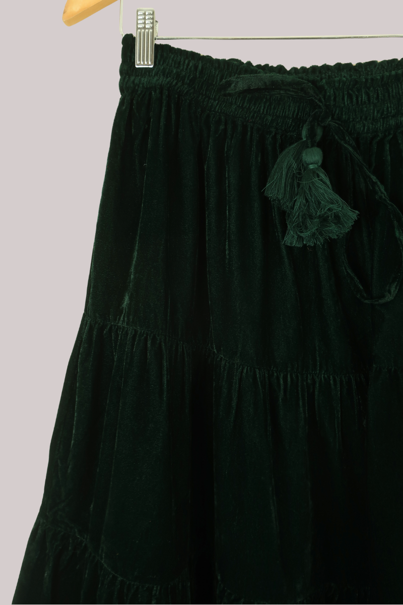 Khroma Venus Maxi Skirt in Nottingham Green Velvet