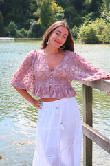 Catherine Sheer Blouse in Storybook Purple