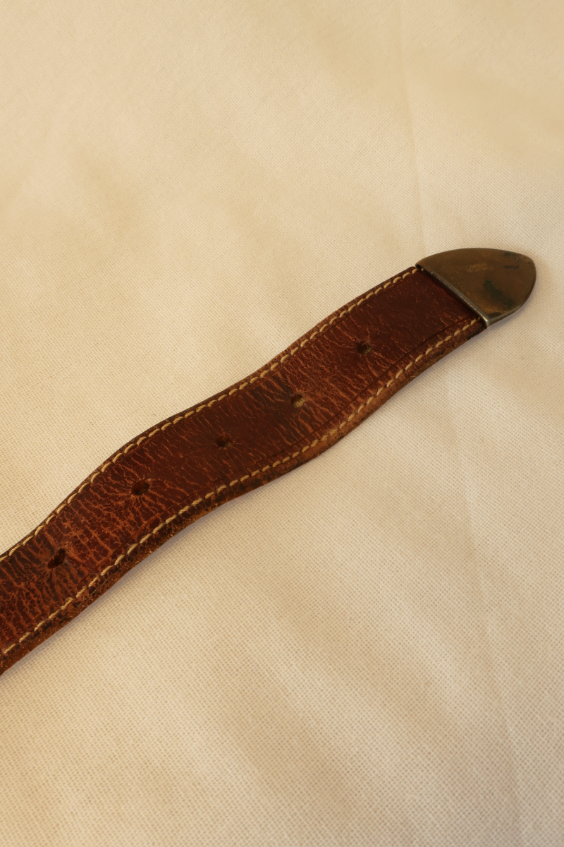 Vintage Belt - Embroidered Rich Brown