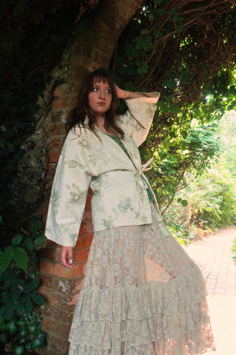 Wendy Maxi Skirt in Pistachio Green Chantilly Lace