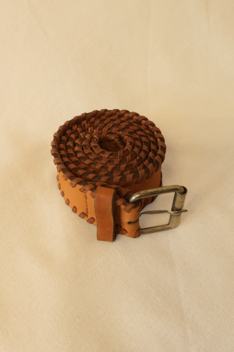 Vintage Belt - Braided Saddle Brown