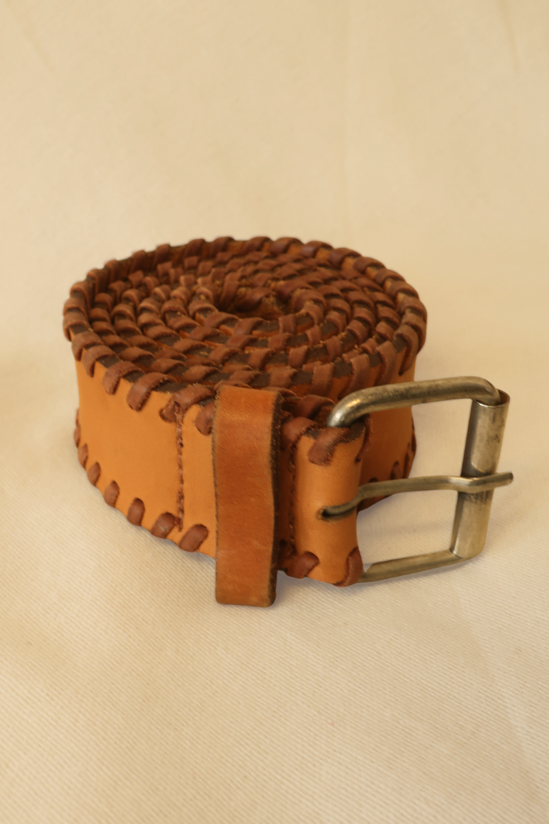 Vintage Belt - Braided Saddle Brown