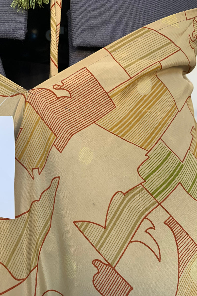 SALE | Blossom Halter Maxi Dress - Honey Beige Geometric - Free Size M/L