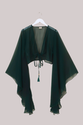 The Madonna Sheer Wrap Top in Nymph Green